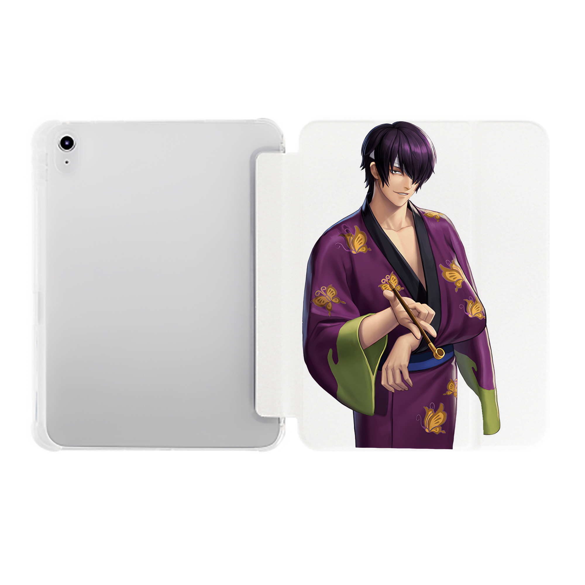 （画像用） ぎんたま 坂田銀時（さかたぎんとき） 神楽 志村新八（しむら しんぱち） GINTAMA Sakata Gintoki Kagura Shimura Shinpachi IPad ケース ペン収納付き 三つ折りスタンド PUレザー×シリコン 対応機種9.5/10.5/10.9インチ